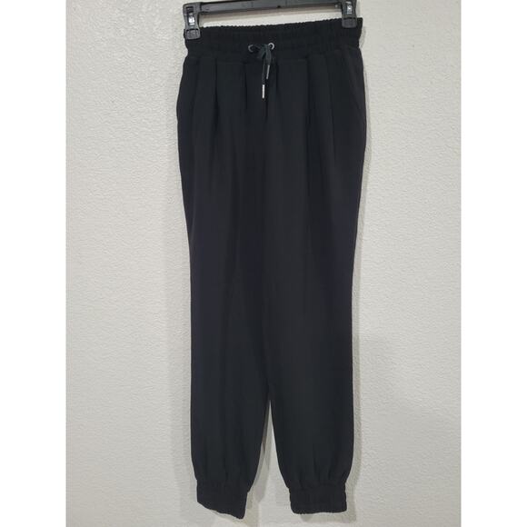 Cinq a Sept‎ Women's Black Pleated Tie Waist Joggers size XXS Pants #p3 - Picture 1 of 7